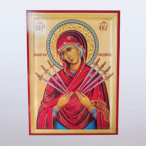 Икона седмострелне богородице 22x30 цм